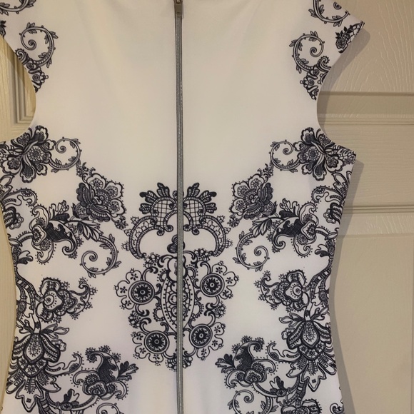 Jax White/Black Print Sleeveless Dress sz 8 - Picture 5 of 7